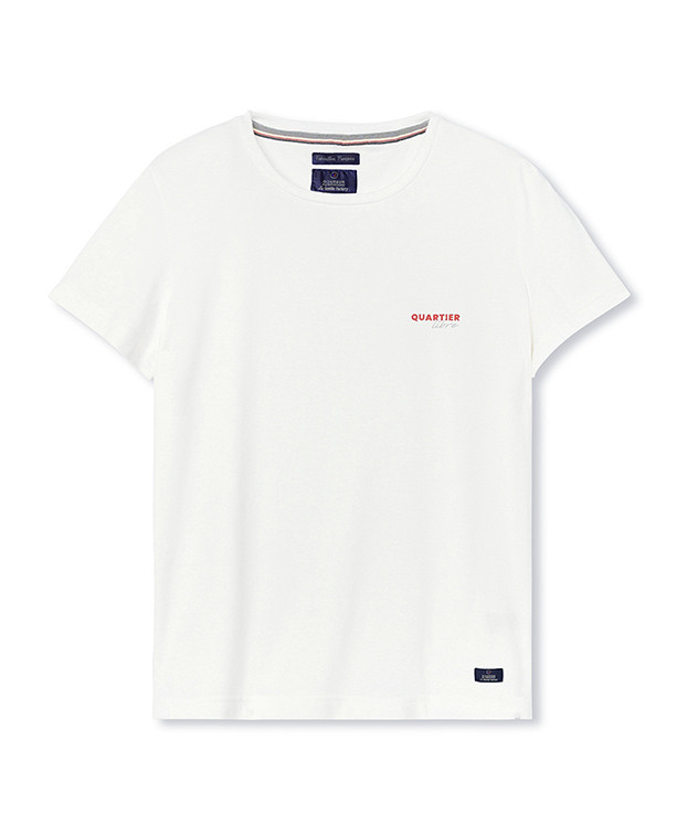 Tee-shirt Charline écru en coton bio – La Gentle Factory – Vue à plat