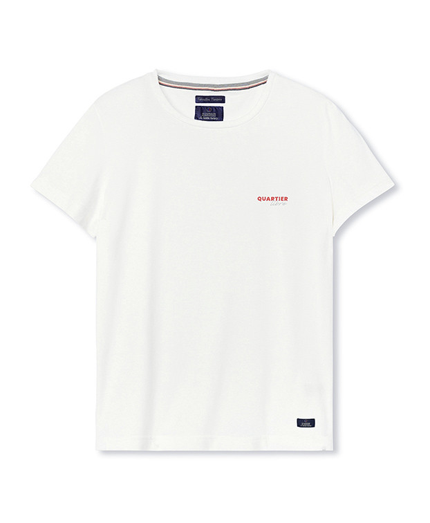 Tee-shirt Charline écru en coton bio – La Gentle Factory – Vue à plat Tee-shirt Charline écru en coton bio – La Gentle Factory – Vue à plat