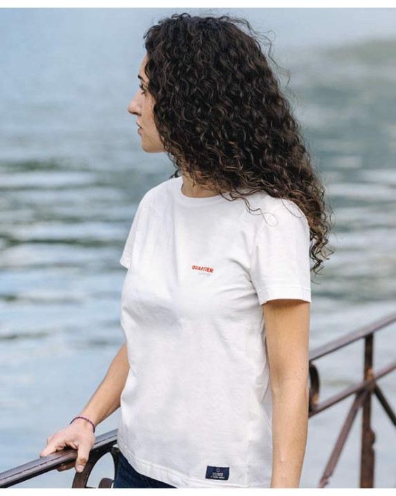 Tee-shirt Charline écru en coton bio – La Gentle Factory – Vue de 3/4