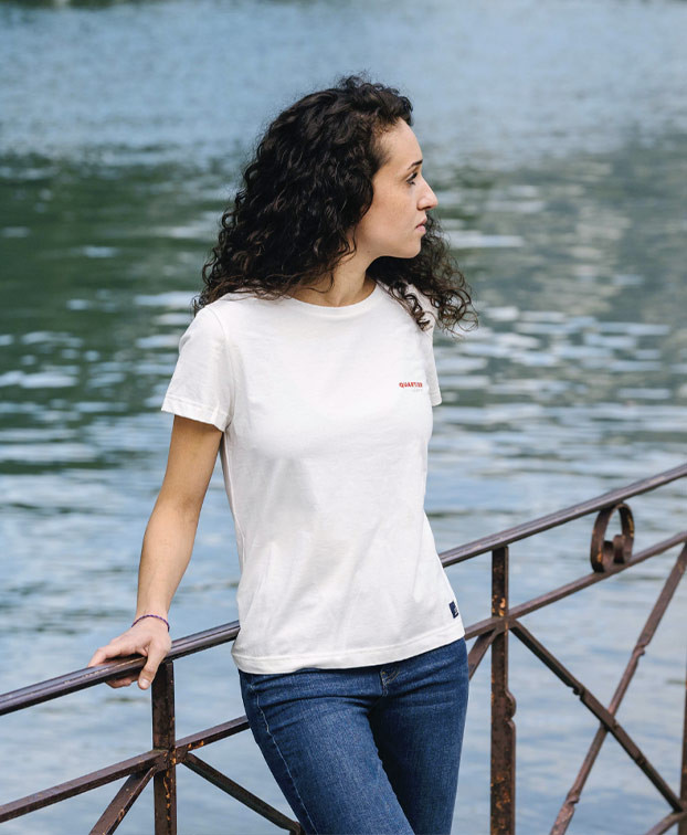 Tee-shirt Charline écru en coton bio – La Gentle Factory – Vue de face Tee-shirt Charline écru en coton bio – La Gentle Factory – Vue de face