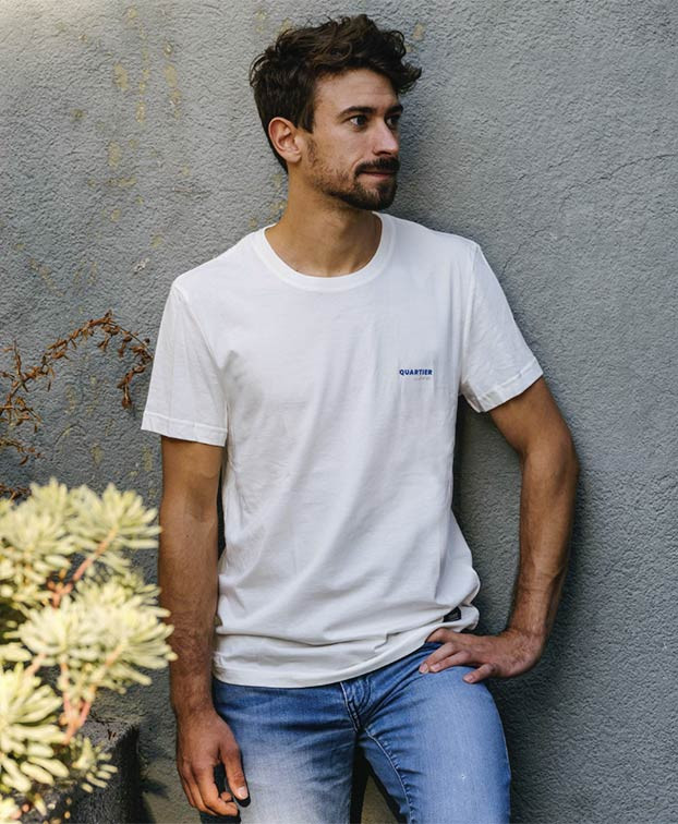 Tee-shirt Cory écru en coton bio– La Gentle Factory – Vue de face