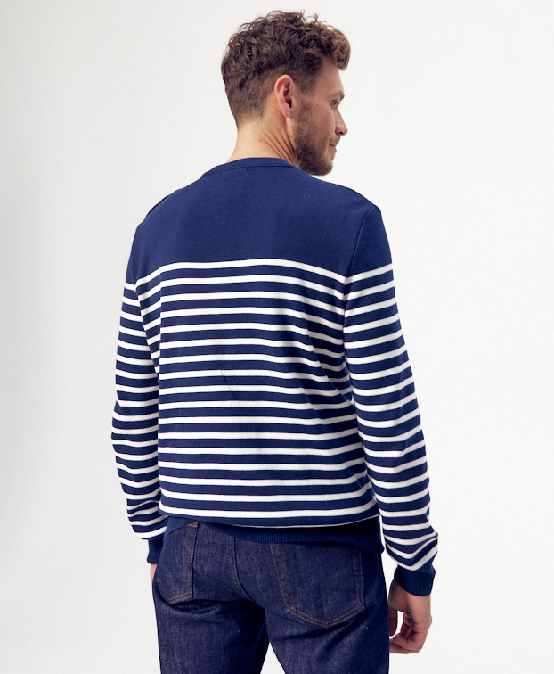 Pull marinière Benjamin en coton bio - La Gentle Factory - Vue de dos Pull marinière Benjamin en coton bio - La Gentle Factory - Vue de dos