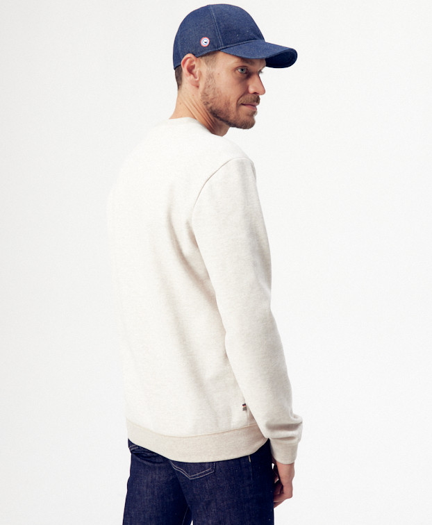 Sweat Paul recyclé beige clair – La Gentle Factory – Vue de dos Sweat Paul recyclé beige clair – La Gentle Factory – Vue de dos