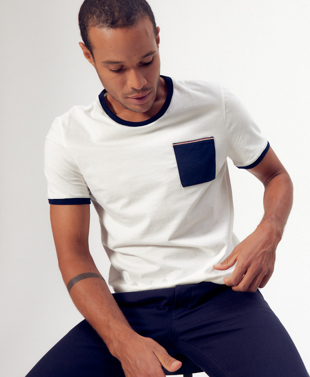 Tee-shirt Pacome écru en coton bio - La Gentle Factory - vue de face Tee-shirt Pacome écru en coton bio - La Gentle Factory - vue de face