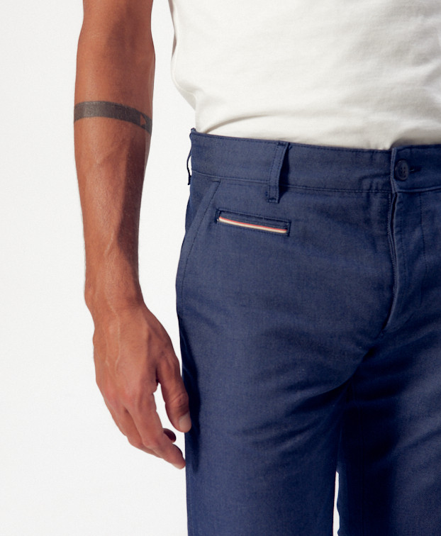 Chino Carlito brut en coton bio - La Gentle Factory - Zoom ceinture
