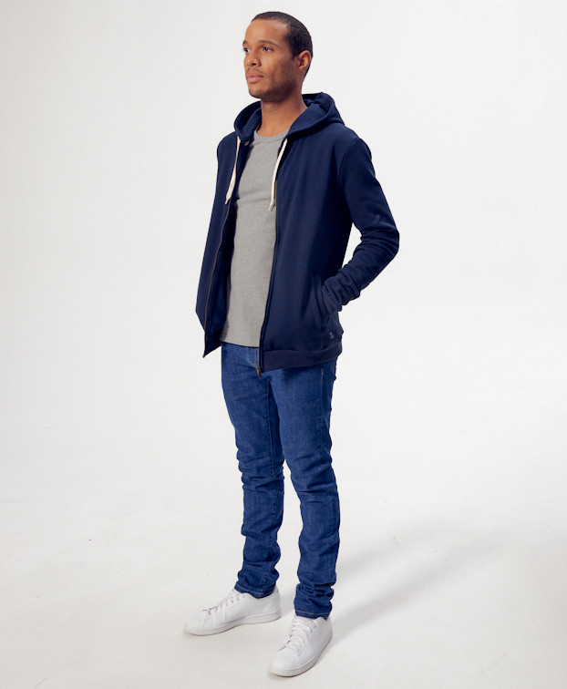 Sweat Célestin bleu en coton bio - La Gentle Factory - Vue d'ensemble Sweat Célestin bleu en coton bio - La Gentle Factory - Vue d'ensemble