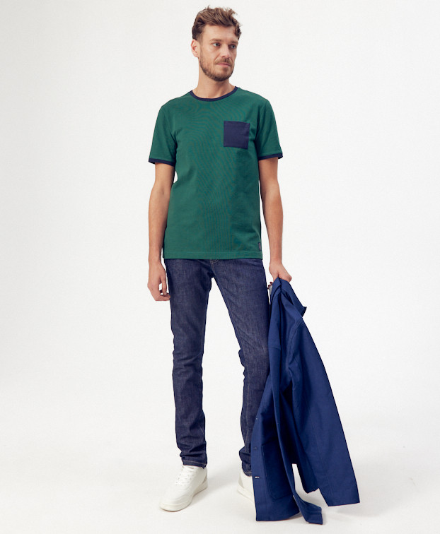 Tee-shirt Pio vert en coton bio - La Gentle Factory - Vue Globale