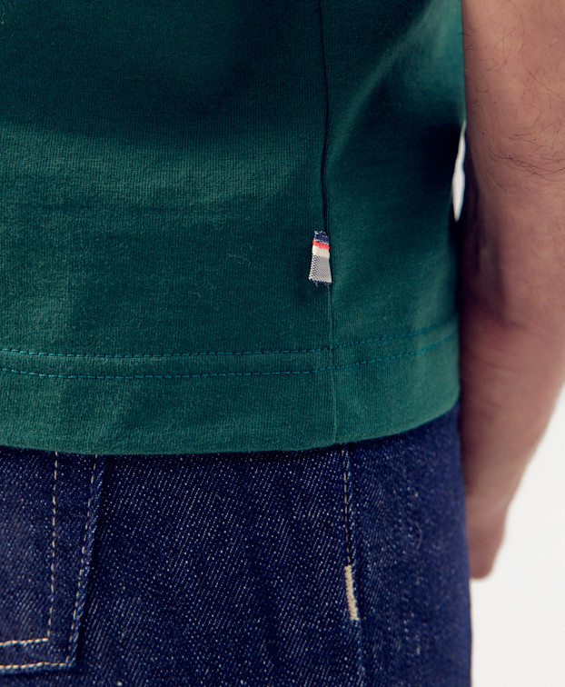 Tee-shirt Pio vert en coton bio - La Gentle Factory - Zoom Galon Tee-shirt Pio vert en coton bio - La Gentle Factory - Zoom Galon