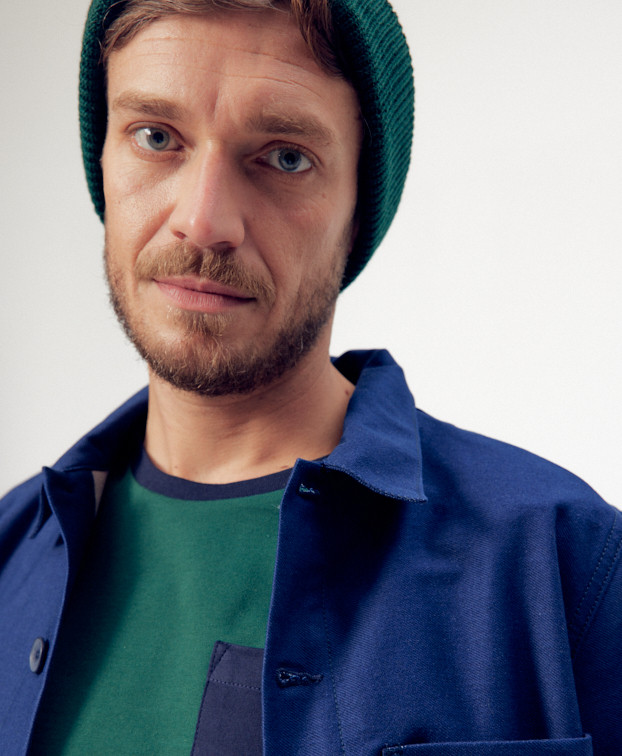 Tee-shirt Pio vert en coton bio - La Gentle Factory - Zoom Col Tee-shirt Pio vert en coton bio - La Gentle Factory - Zoom Col