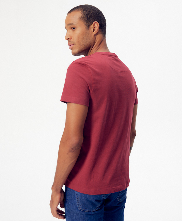 Tee-shirt Edmond bordeaux en coton bio - La Gentle Factory - Vue dos profil