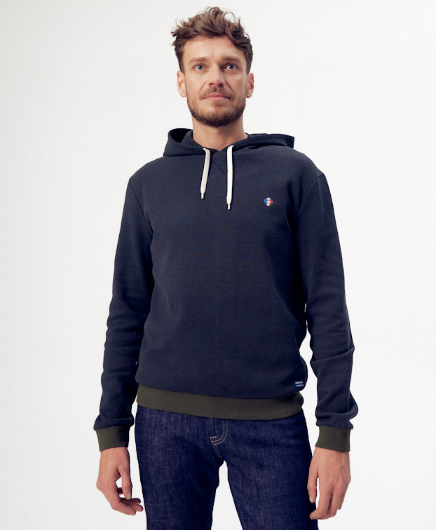 Sweat Perceval brodé gris recyclé - Vue face