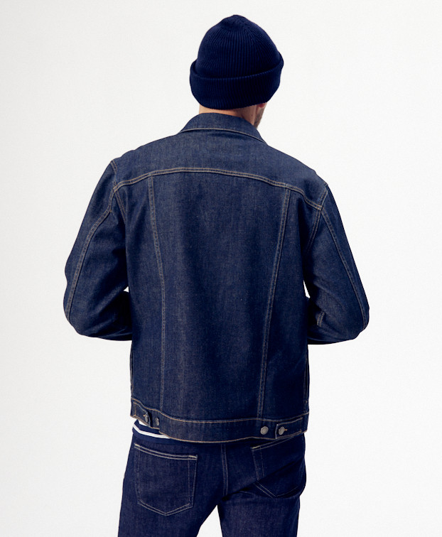 Veste en jean Victor en coton bio - Vue homme dos Veste en jean Victor en coton bio - Vue homme dos