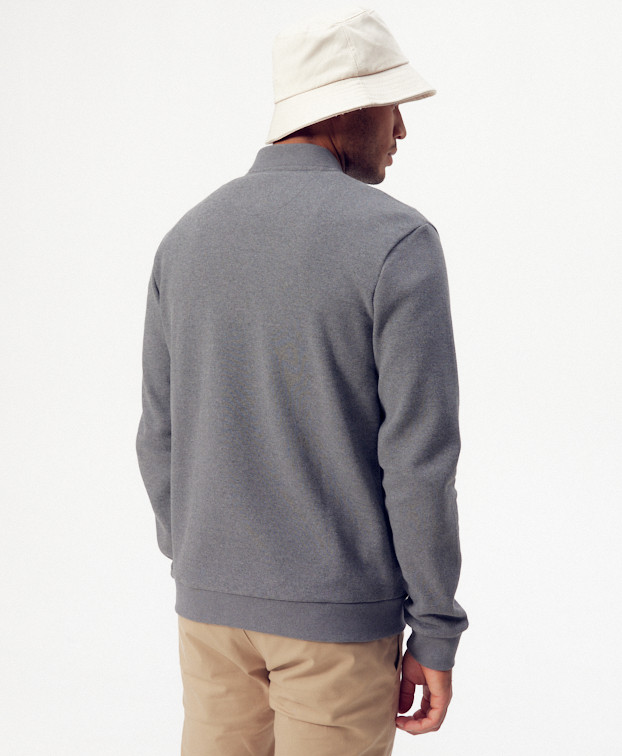 Sweat Pedro zippé gris recyclé - Vue dos Sweat Pedro zippé gris recyclé - Vue dos