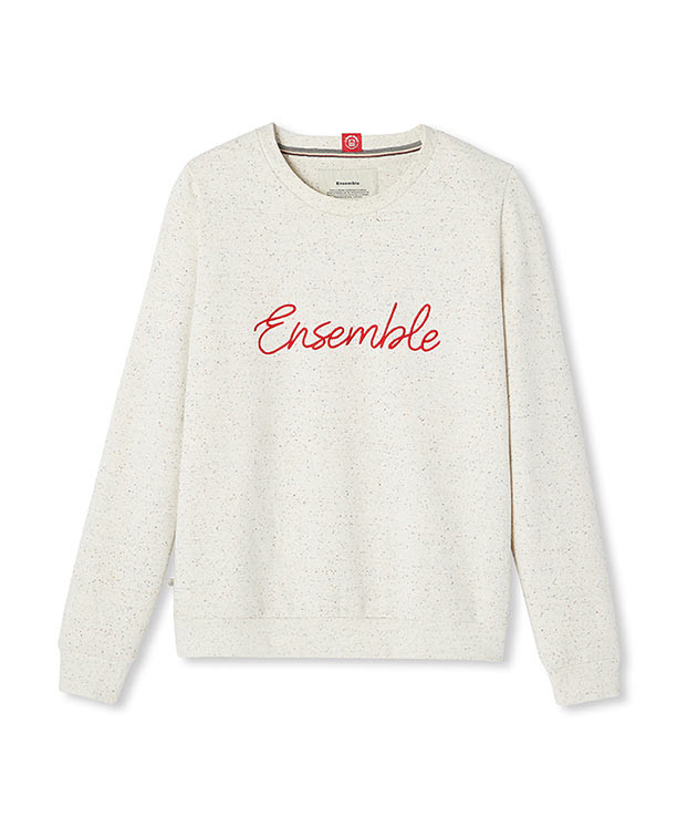 Sweat Béa "Ensemble" écru recyclé - Vue complète Sweat Béa "Ensemble" écru recyclé - Vue complète