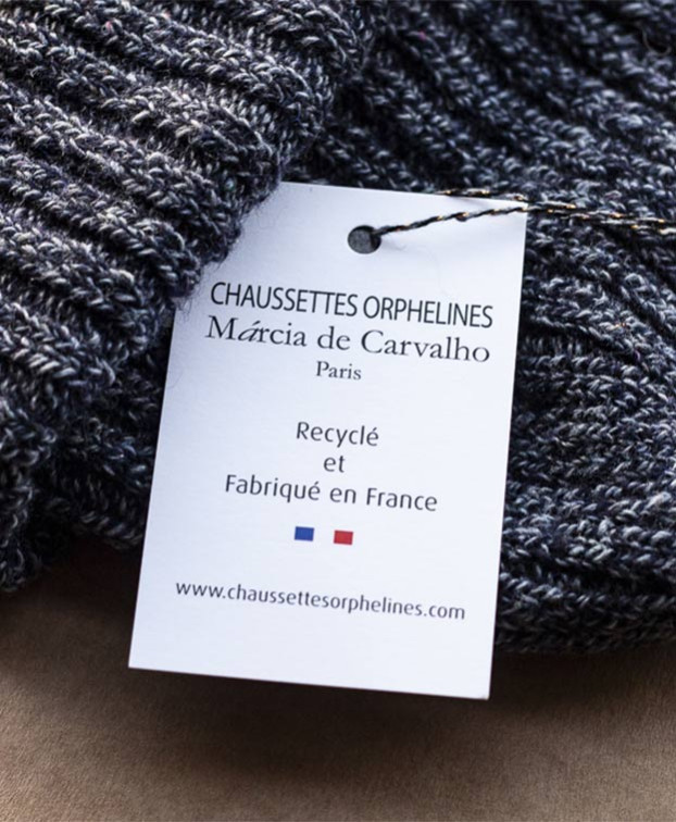 Bonnet Mont Blanc gris recyclé - Vue étiquette Bonnet Mont Blanc gris recyclé - Vue étiquette