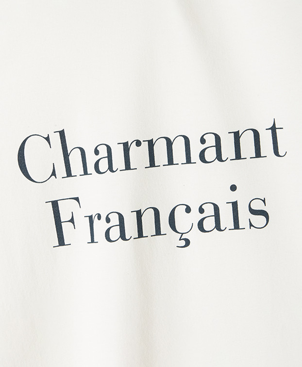 Tee-shirt Philibert "Charmant" écru en coton bio - Vue détail print Tee-shirt Philibert "Charmant" écru en coton bio - Vue détail print