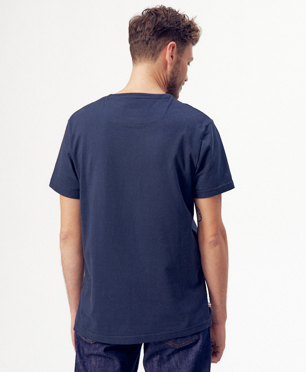 Tee-shirt Edmond bleu marine en coton bio - Vue dos Tee-shirt Edmond bleu marine en coton bio - Vue dos