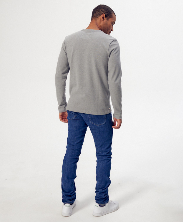Tee-shirt Théo gris recyclé - Vue de dos Tee-shirt Théo gris recyclé - Vue de dos