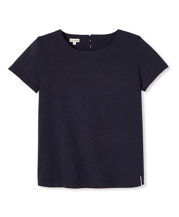 Tee-shirt Rose bleu en coton bio – La Gentle Factory – Vue à plat Tee-shirt Rose bleu en coton bio – La Gentle Factory – Vue à plat