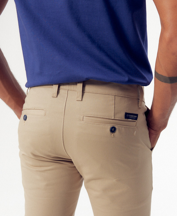 Chino Carlos lourd beige en coton bio - La Gentle Factory - Zoom dos Chino Carlos lourd beige en coton bio - La Gentle Factory - Zoom dos