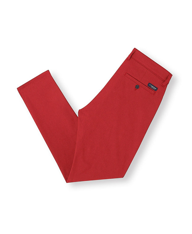 Chino Clarky rouge vif en coton bio - La Gentle Factory - Vue à plat Chino Clarky rouge vif en coton bio - La Gentle Factory - Vue à plat