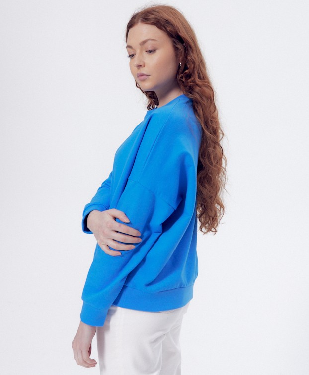 Sweat Hélène Bleu - Vue de profil Sweat Hélène Bleu - Vue de profil