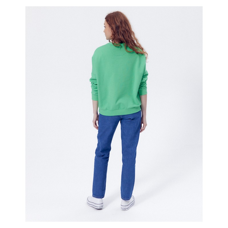 Sweat uni à manches bouffantes Tiffany Vert Rails - Femme | Place des Tendances