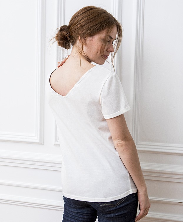 Tee-shirt Violette écru - La Gentle Factory - vue dos Tee-shirt Violette écru - La Gentle Factory - vue dos
