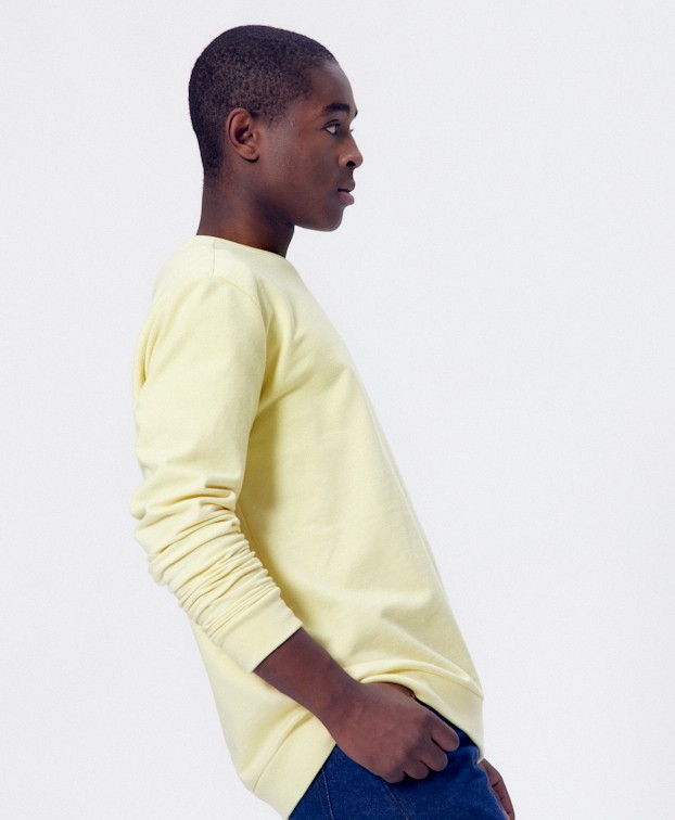 Sweat Hercule Jaune Doux- vue de profil Sweat Hercule Jaune Doux- vue de profil