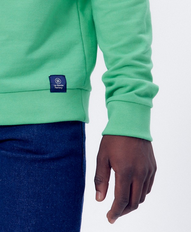 Sweat Hercule Vert Menthe - vue détail étiquette Sweat Hercule Vert Menthe - vue détail étiquette