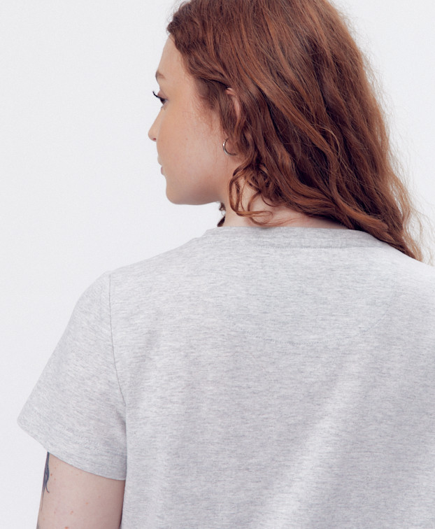Tee-shirt Paoline gris recyclé - La Gentle Factory - Zoom dos Tee-shirt Paoline gris recyclé - La Gentle Factory - Zoom dos