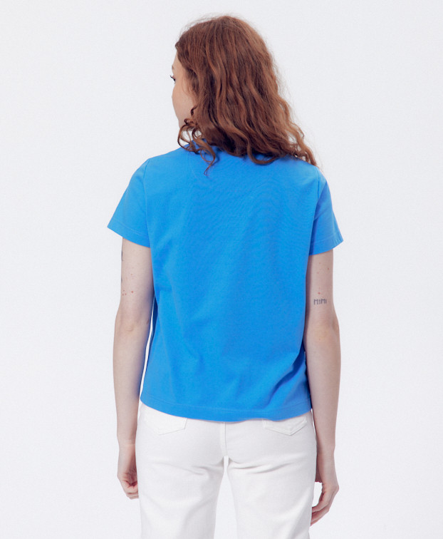 Tee-shirt Ida azur - La Gentle Factory - vue de dos Tee-shirt Ida azur - La Gentle Factory - vue de dos
