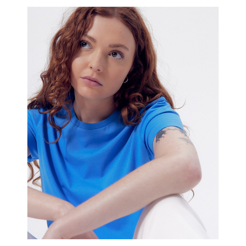 TeeShirt Femme Made In France Bio Ida Bleu La Gentle Factory