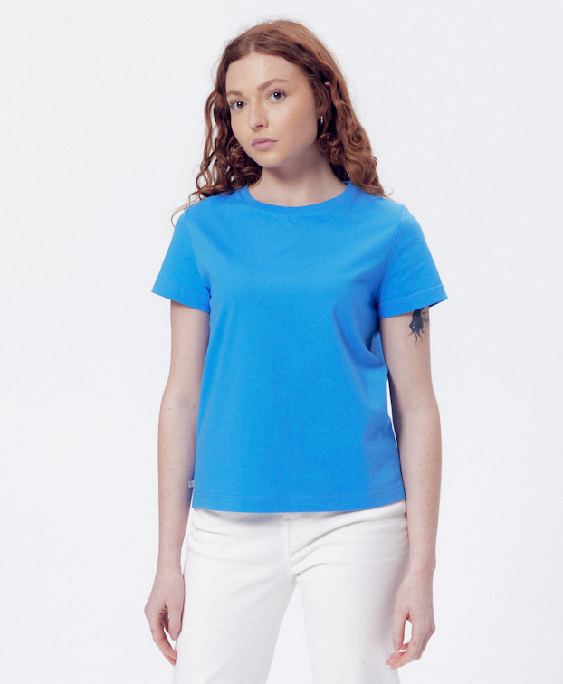 Tee-shirt Ida azur - La Gentle Factory - vue de face simple Tee-shirt Ida azur - La Gentle Factory - vue de face simple