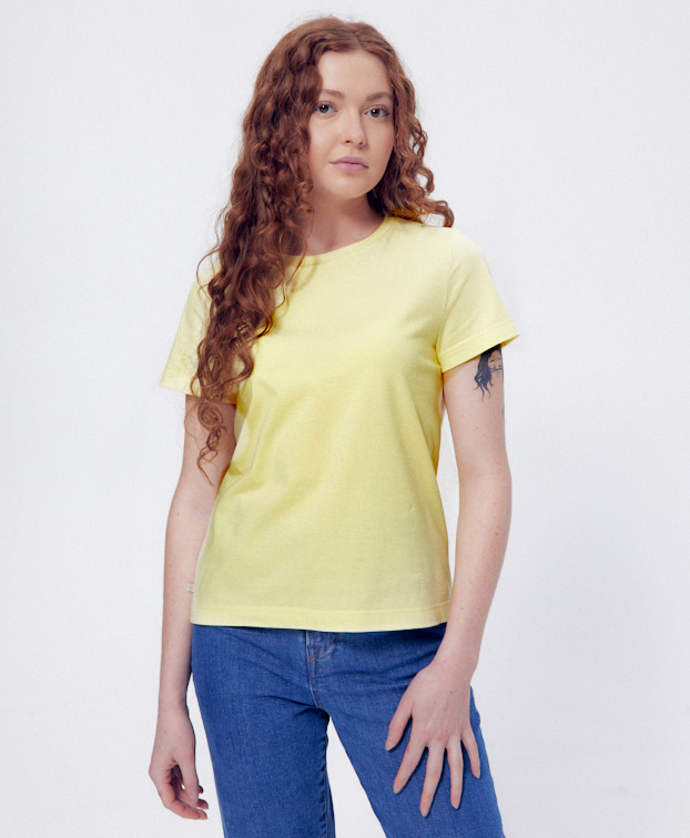 Tee-shirt Ida jaune - La Gentle Factory - vue de face Tee-shirt Ida jaune - La Gentle Factory - vue de face