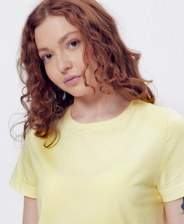Tee-shirt Ida jaune - La Gentle Factory - vue de face zoom Tee-shirt Ida jaune - La Gentle Factory - vue de face zoom