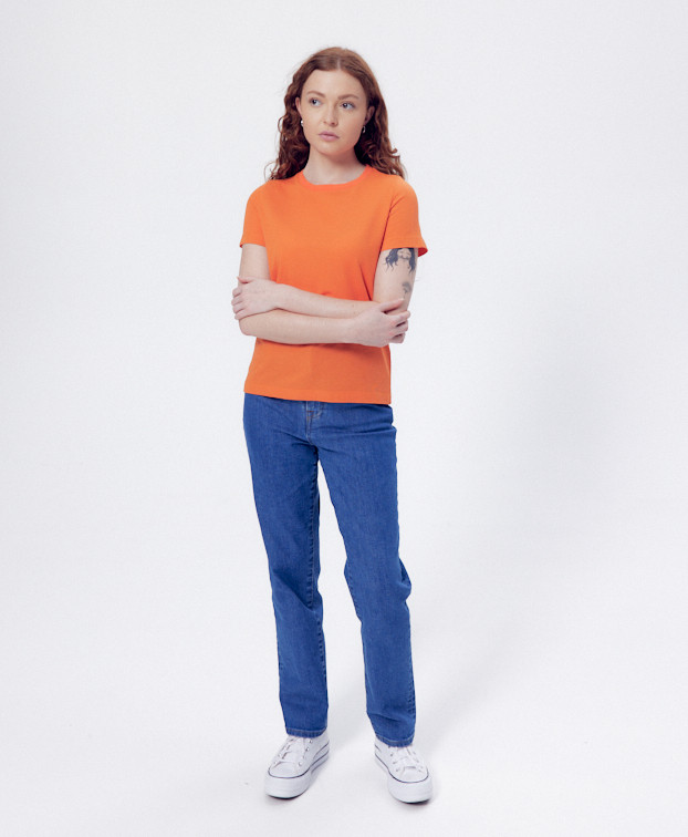 Tee-shirt Ida orange - La Gentle Factory - vue entière Tee-shirt Ida orange - La Gentle Factory - vue entière