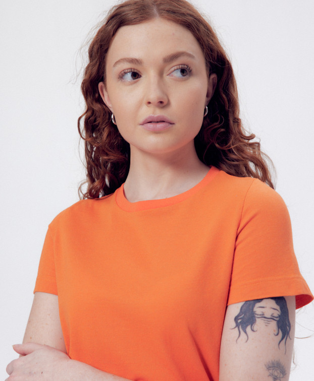 Tee-shirt Ida orange - La Gentle Factory - vue de face zoom