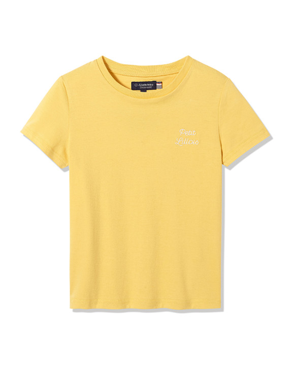 Tee-shirt Bertin jaune en coton bio - La Gentle Factory - vue aplat