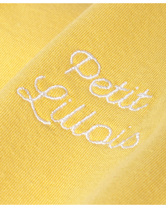 Tee-shirt Bertin jaune en coton bio - La Gentle Factory - zoom broderie