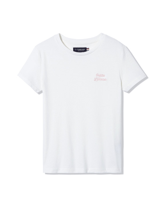 Tee-shirt Bianca brodé écru en coton bio - La Gentle Factory -  vue aplat