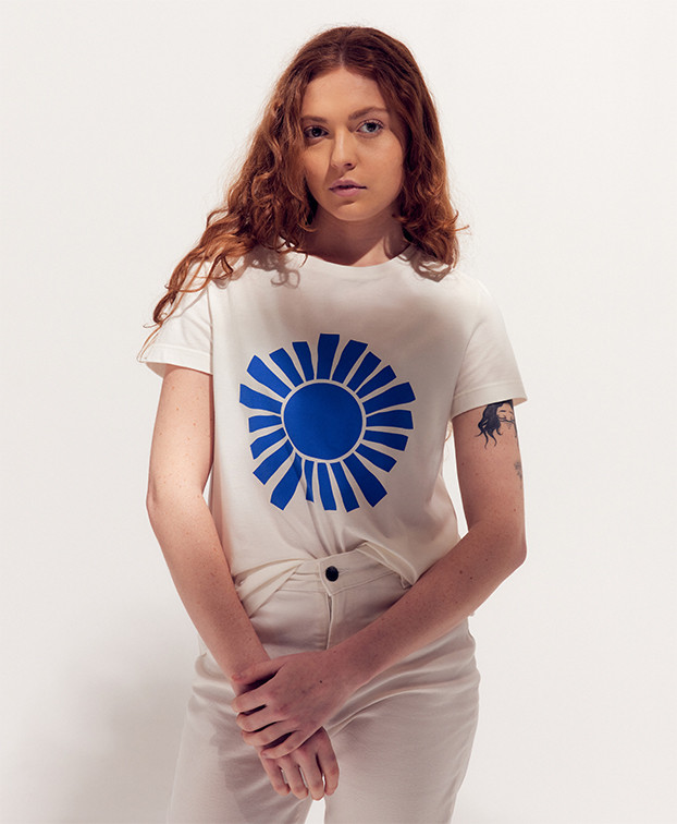 Tee-shirt Prune écru "Soleil" en coton bio - La Gentle Factory - Buste Tee-shirt Prune écru "Soleil" en coton bio - La Gentle Factory - Buste