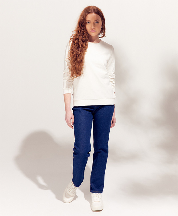Sweat Stella écru "Soleil" en coton bio - La Gentle Factory - Silhouette pantalon Sweat Stella écru "Soleil" en coton bio - La Gentle Factory - Silhouette pantalon