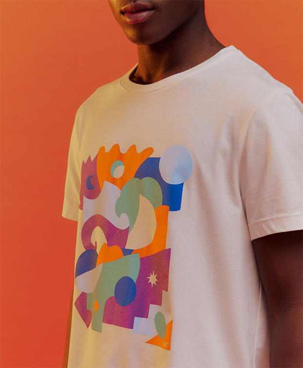 Tee-shirt Prosper G&L écru en coton bio - La Gentle Factory - Vue de côté Tee-shirt Prosper G&L écru en coton bio - La Gentle Factory - Vue de côté