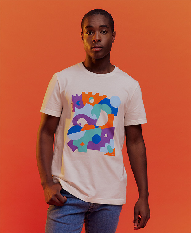 Tee-shirt Prosper G&L écru en coton bio - La Gentle Factory - Vue devant Tee-shirt Prosper G&L écru en coton bio - La Gentle Factory - Vue devant