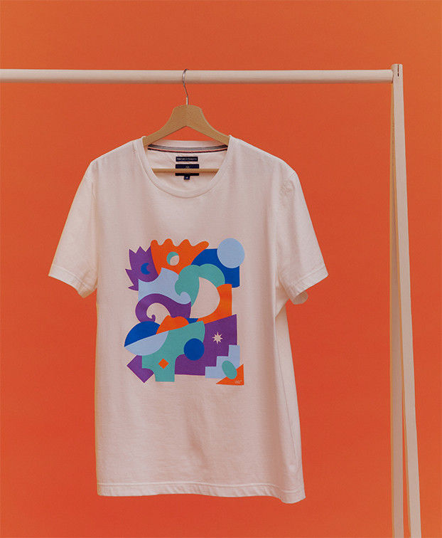 Tee-shirt Prosper G&L écru en coton bio - La Gentle Factory - produit seul Tee-shirt Prosper G&L écru en coton bio - La Gentle Factory - produit seul
