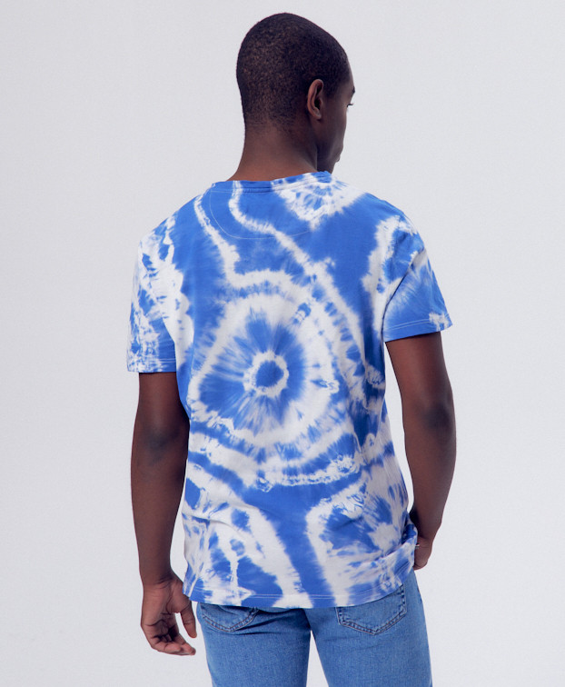 Tee-shirt Thomas Tie & Dye bleu en coton bio - La Gentle Factory - Vue dos Tee-shirt Thomas Tie & Dye bleu en coton bio - La Gentle Factory - Vue dos