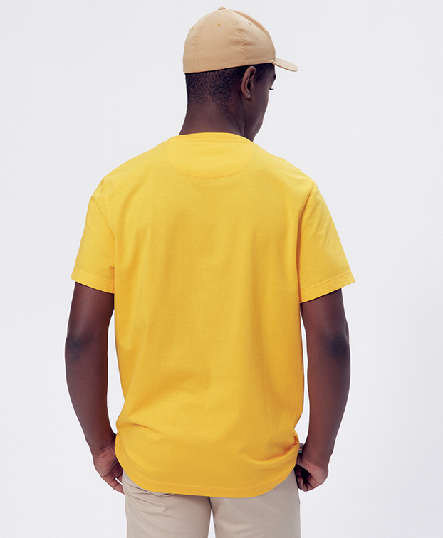 Tee-shirt Barthélémy brodé "Orangeade" jaune foncé - La Gentle Factory - Dos