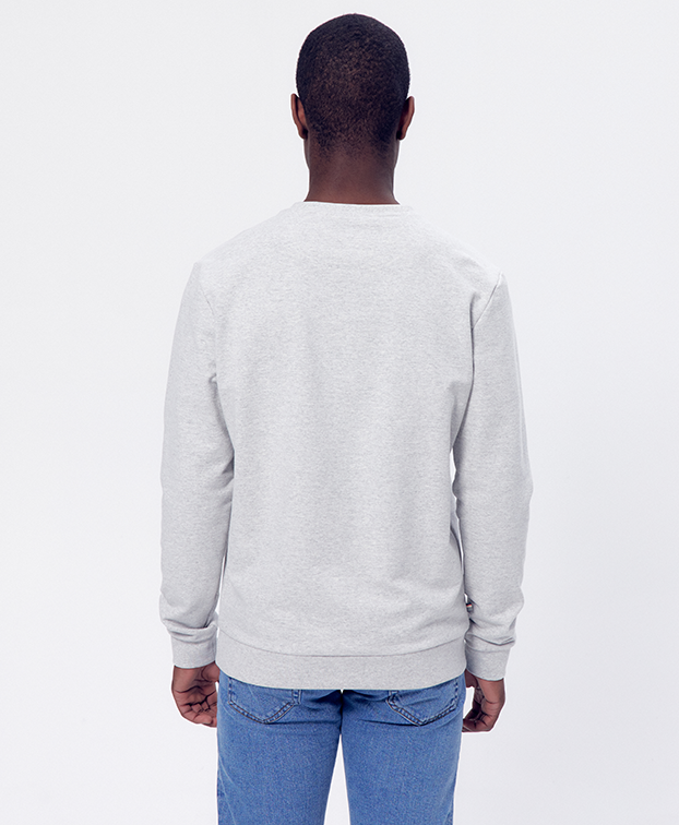 Sweat Basile brodé "Orangeade" gris clair - La Gentle Factory - Vue dos Sweat Basile brodé "Orangeade" gris clair - La Gentle Factory - Vue dos