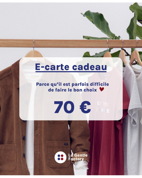 E-Carte Cadeau 70€ - La Gentle Factory